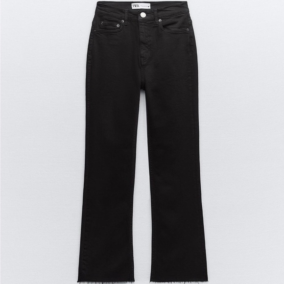 Zara cropped mid-rise ZW bootcut jeans - Picture 1 of 3